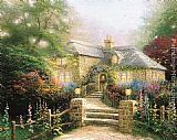 Thomas Kinkade Hollyhock House painting